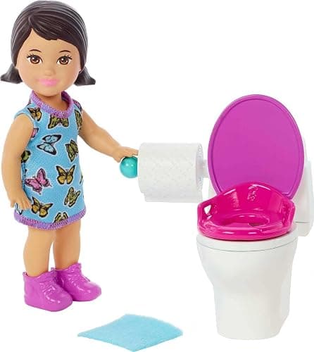 Barbie Skipper Babysitters, Inc. Playset with Brunette Doll in Butterfly Dress, Potty & Bathroom-Themed Accessories thumbnail 2