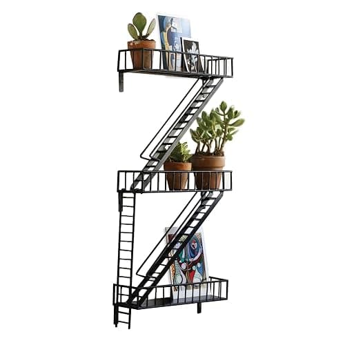 Design Ideas 3 Tier Novelty Fire Escape Steel Shelf for Storage in Bathroom, Kitchen, and Bedroom thumbnail 7