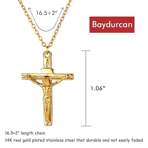 Baydurcan Dainty Gold Necklace for women - 14K Gold Plated Pendant Necklaces Gifts for Friends Sister Mother, Birthday, Christmas, Graduation, Inspirational Gifts thumbnail 2