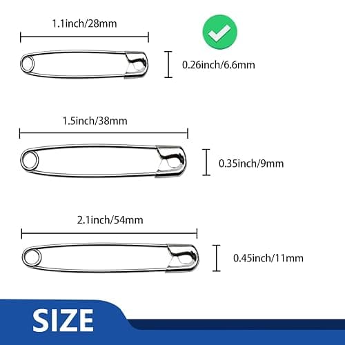 ZIPCCI 1000 Pcs 1.1 inch Nickel Plated Mini Safety Pins thumbnail 3