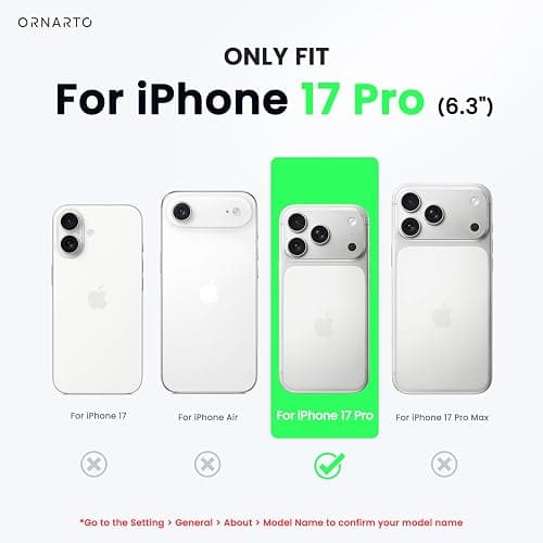 ORNARTO Compatible with iPhone 17 Pro Case 6.3", Slim Liquid Silicone 4 Layers Full Covered Soft Gel Rubber Shockproof Cover, Protective Phone Case for iPhone 17 Pro-Chalk Pink thumbnail 2