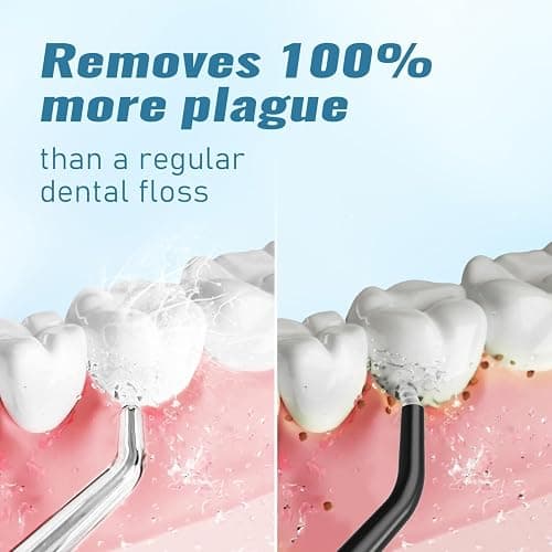 Water Flosser Pick for Teeth & Braces, 300ML Cordless Power Dental Flossers with 8 Jet Tips, Oral Irrigator 5 Use Modes, IPX7 Waterproof, Portable for Home Travel thumbnail 8