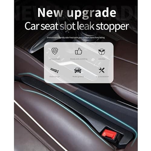 IHOTDER 2PCS Car Seat Gap Filler - Car Seat Gap Filler Organizer for Holding Phone,Key,Purse - Universal Car Gap Filler Fits Car Truck SUV Car Interior Accessories (Black/2PCS)… thumbnail 3