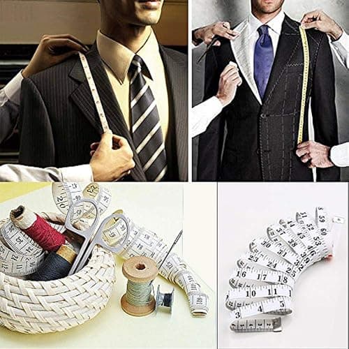 GDMINLO Soft Tape Measure Double Scale Body Sewing Flexible Tailor Craft Vinyl Ruler for Weight Loss Medical Body Measurement, Has Centimetre Scale on Reverse Side 60-inch（White） thumbnail 6