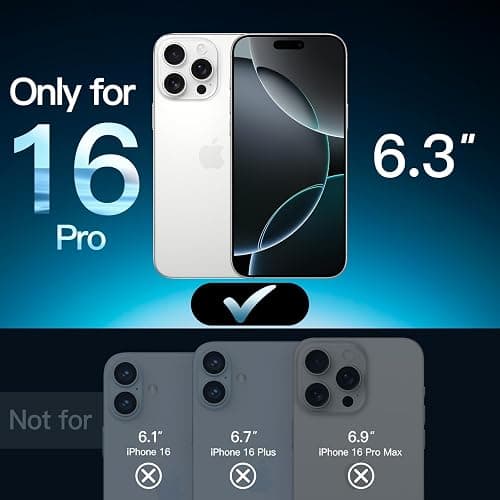 JETech Sichtschutz für iPhone 16 Pro 6,3 Zoll, Anti-Spy Gehärtete Glas Schutzfolie mit Einfachem Installationswerkzeug, 2 Stück thumbnail 2