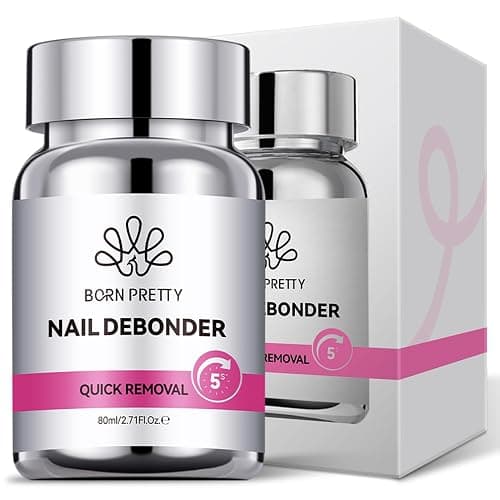 BORN PRETTY 80ML Nail Glue Remover for Press on Nails, 5s Quick Remover Fake Nails with Cuticle Pusher, Easy Remover for Acrylic Tips Nail Glue Fast Acting Adhesive Debonder Acetone-Free - Image 1