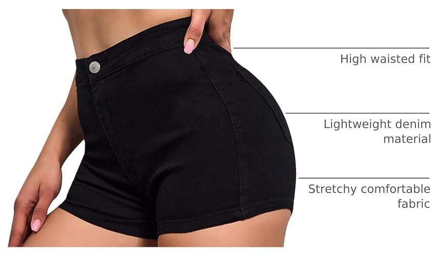 VIPONES Jean Shorts Womens High Waisted Stretchy Sexy Butt-Lifting Hot Denim Shorts thumbnail 4