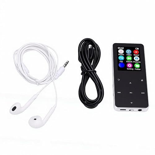 YUEHISY 1.8" LCD MP3 Player, Bluetooth Music Player, HiFi Lossless, FM Radio, Voice Recorder, Expandable 128GB for Sports Gym Travel Gift (Silver) thumbnail 7
