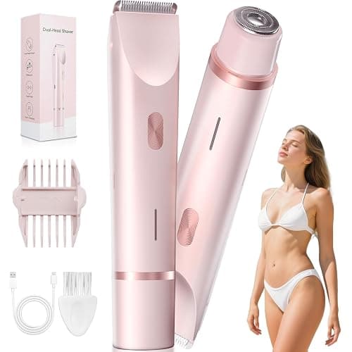 Fanovae Bikini Trimmer for Women – Gentle Electric Razor for Sensitive Areas, Waterproof USB-C Rechargeable Shaver for Body & Face, Stocking Stuffers Holiday Gift Petal Pink - Image 1