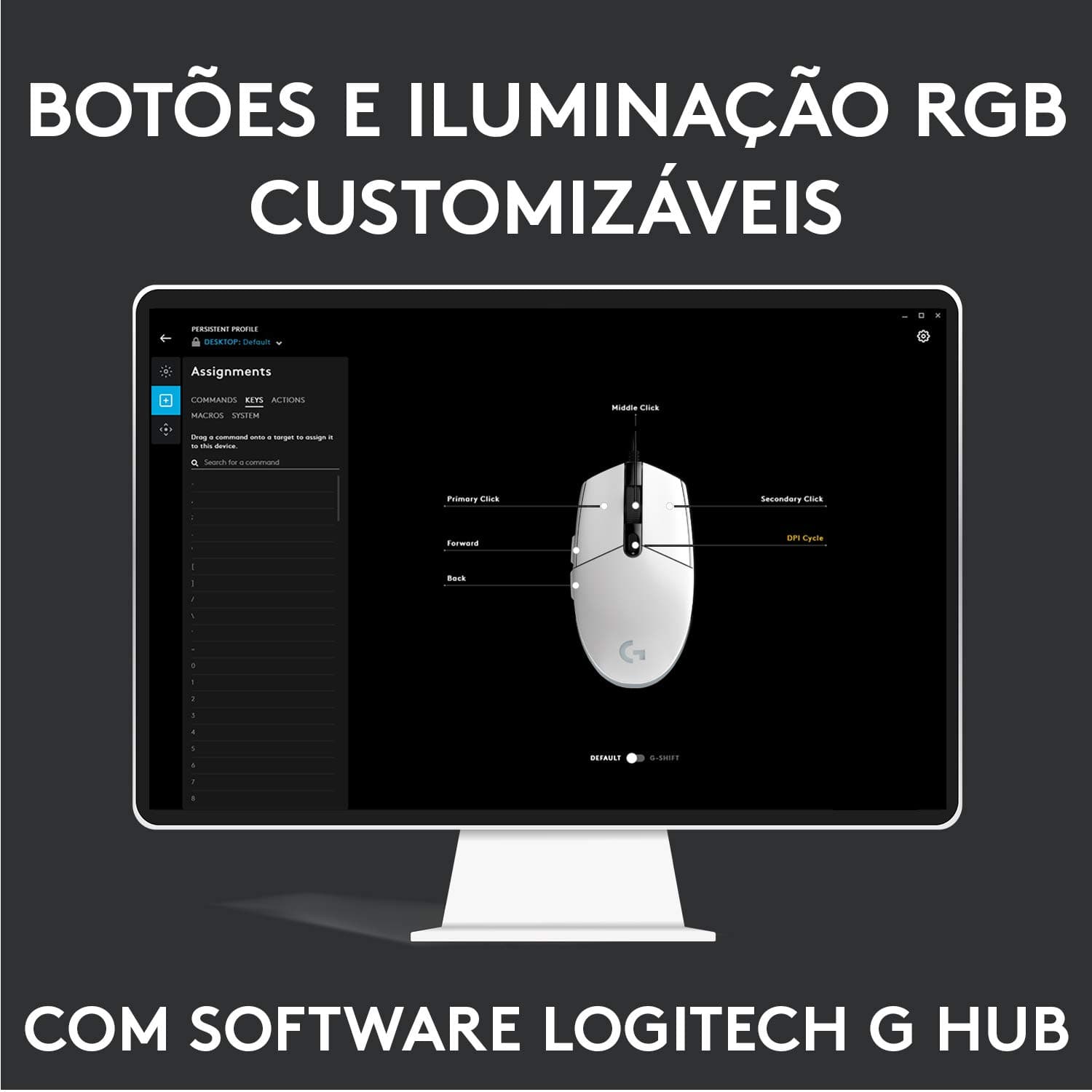 Logitech G203 LIGHTSYNC Mouse Gaming con Iluminación RGB Personalizable, 6 Botones Programables Seguimiento de hasta 8,000 DPI, Ultra-ligero - Blanco thumbnail 8
