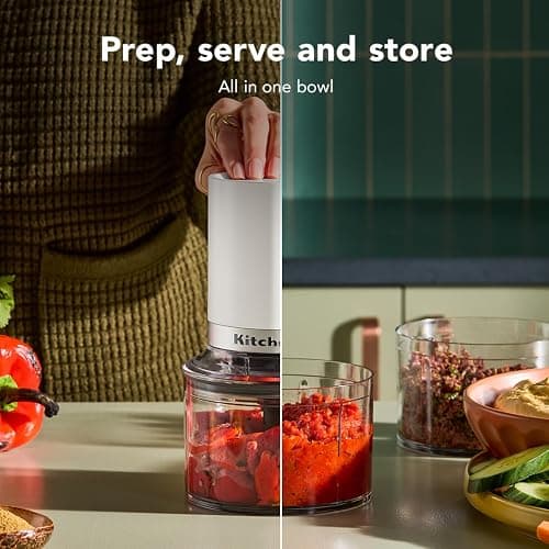 KitchenAid Go Cordless Top Down Chopper - battery sold separately, KTCR350, Porcelain White thumbnail 5