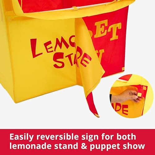 Alvantor® Puppet Show Theater & Lemonade Stand 2 in 1 Kids Tent Portable | 28"X20"X41"H Play Tent Playhouse Puppet Stage Tabletop Sets for Toddlers Curtain Foldable, Indoor & Outdoor Children Drama thumbnail 5
