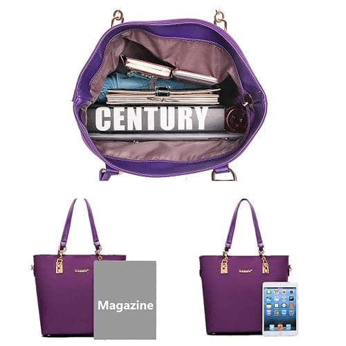 AlwaySky Nylon 6 PCS Women Shoulder Bag Top-Handle Handbag Tote Purse Wallet Key Case Set thumbnail 6