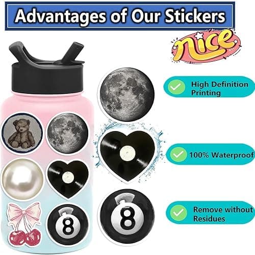 300PCS Y2K Downtown Girl Stickers, Vintage Trendy Aesthetic Waterproof Vinyl Stickers for Water Bottles Computer Laptop Journal thumbnail 3