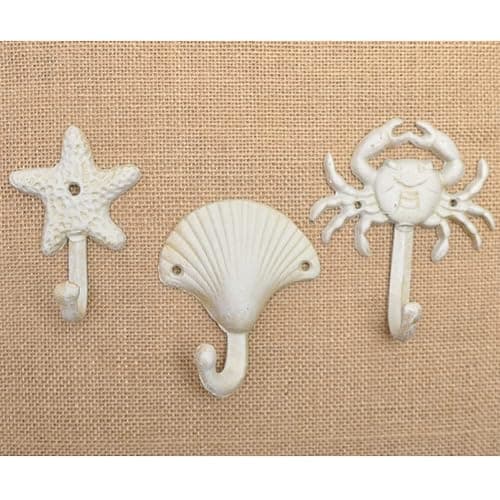 LB-LAIBA Crab Shell Starfish Coat Hooks, Beach Marine Style Wall Hooks Coat Hooks for Towel, Key, Robe, Coats, Scarf, Bag, Cap, Coffee Cup, Mugs Nautical Coat Hook Ocean Décor 3 Pieces thumbnail 7