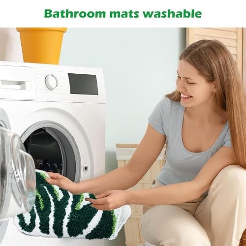 Baahrnom U Shaped Toilet Rug 24" x 20" Extra Soft Absorbent Microfiber Contoured Bathroom Rugs Non Slip Toilet Rugs for Bathroom U Shaped Washable Unique Aesthetic Toilet Bath Mat - Dsy 24l X 20w"u Shaped thumbnail 5