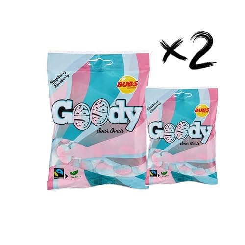 Bubs Goody Sour Ovals Raspberry Caramel 2 Pack of 90g - Image 1