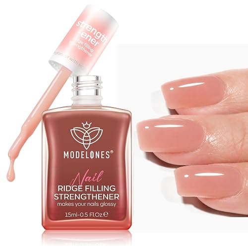 modelones Nail Strengthener and Growth Nail Hardener Nude Fall Nail Polish | Extra Strong and Growth Nail Repair Damaged Nails Strengthening Polish Ridge Filler for Nails & Toenails 15ML - Image 1