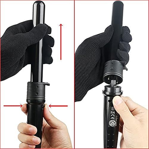 iMissiu Tourmaline 3 in 1 Curling Wand Set with 3 Interchangeable Curling Iron Ceramic Barrels with Heat Resistant Glove – Black thumbnail 6
