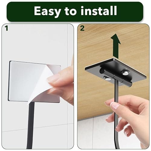 bussdis Under Cabinet Banana Hook Foldable - Adhesive Banana Hanger, Magnetic Banana Holder Hook Under Counter, Sticky Banana Hook, Metal, Black - Black - 1 Pack thumbnail 5
