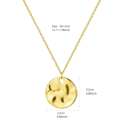 Aopulsi Gold Pendant Necklaces for Women, Gold Plated Pendant Necklace, Fashionable Hammered Pendant Necklaces Simple Multiple Shapes Necklace for Women Unique Gift thumbnail 6