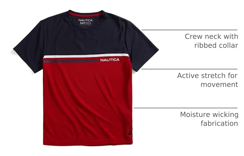 Nautica Mens Nautica Men's Navtech Colorblock Tee thumbnail 5