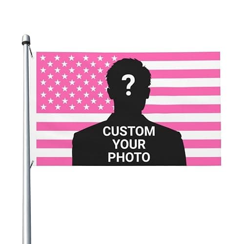 Generic Custom 3x5 Ft American Flag with Photo Text Personalized Funny Flag for Room Custom Pink Tapestry - Image 1
