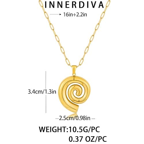 INNERDIVA Gold Seashell Pendent Necklace Bohemian Necklaces Summer Beach Necklaces for Women thumbnail 5