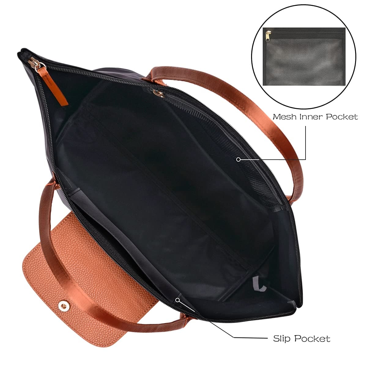 GM LIKKIE Shoulder Tote Bag for Women, Nylon Top-Handle Purse, Foldable Weekend Hobo Handbag thumbnail 5