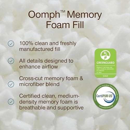 Coop Home Goods Extra Oomph Fill, Cross-Cut Memory Foam, Medium Density Pillow Fill, Extra Fill Bag, Refill to Customize Your Premium Adjustable Pillow, GREENGUARD Gold and CertiPUR-US Certified thumbnail 2