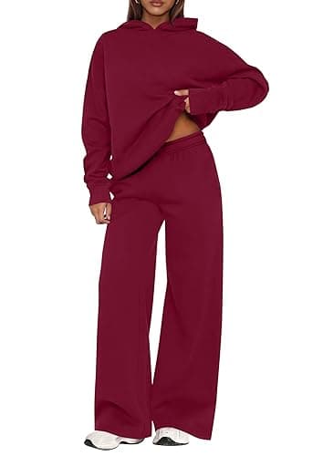 PRETTYGARDEN Womens Sweatsuits 2 Piece Set 2025 Casual Winter Long Sleeve Hoodie Loose Wide Leg Sweatpants Fall Tracksuit