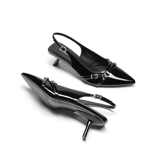 DREAM PAIRS Women's Low Kitten Heels Slingback Closed Pointed Toe Comfortable Dressy Pumps Wedding Party Casual Elegant Dress Shoes thumbnail 4