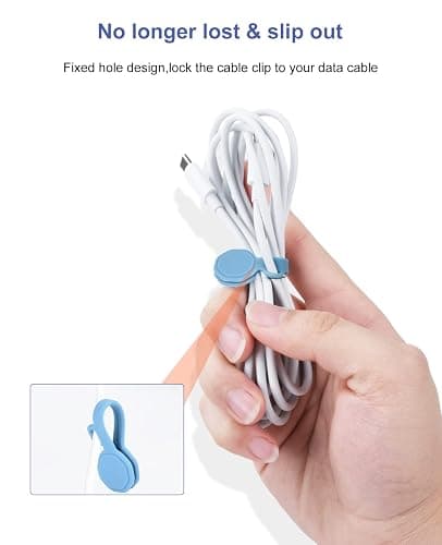 8PCS Silicone Magnetic Cable Ties & Clips, Cord Organizer [1S] Management Reusable Magnet Cable Organizer, Phone Cord Holder for Organizing, Bookmark Whiteboard Fridge Magnets etc thumbnail 4