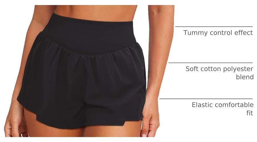 LASLULU Womens Ribbed High Waisted Gym Shorts Running Shorts Zip Pocket thumbnail 4