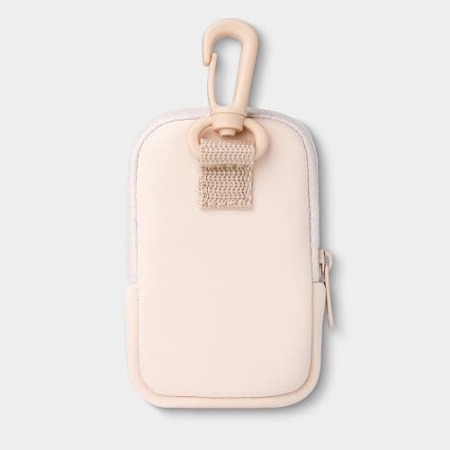 Touchette Zippered Pouch, Attachable Fashion Accessory with Snap Hook for Touchland Hand Sanitizer 1FL OZ., Blush Pink - Blush Pink thumbnail 3