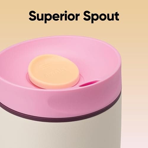 Owala SmoothSip Slider Insulated Stainless Steel Coffee Tumbler, Reusable Iced Coffee Cup, Hot Coffee Travel Mug, BPA Free 20 oz, Pink/Tan (Daybreak) thumbnail 6