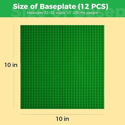 Etarnfly Classic Baseplates Building Plates-10" x 10" Building Boards,100% Compatible with All Major Brands and Activity Table, Creative Platforms Mats for Toy Bricks (Green, 8 Pack) thumbnail 2