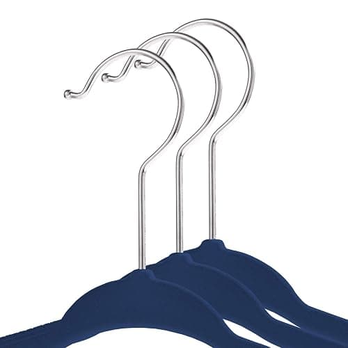 Casafield 50 Velvet Baby Hangers - 11" Size for Infant & Toddler Clothes - Royal Blue thumbnail 3