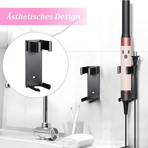 Wandhalterung für Dyson Airwrap Halterung Dyson Halterung, Dyson Zubehör Halterung Föhn Halterung Ohne Bohren, Dyson Föhn Halterung Dyson Halterung Airwrap für Verschiedene Lockige Haar Sticks thumbnail 4