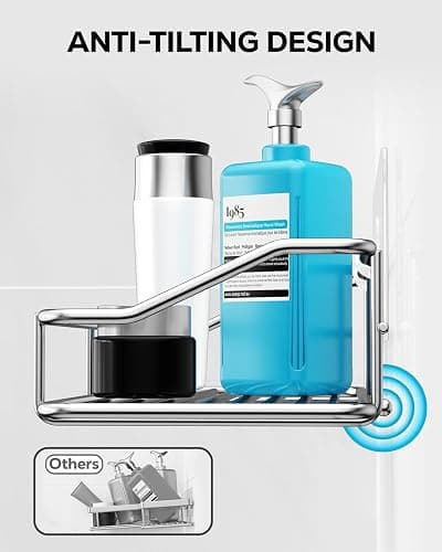 Nieifi Shower Caddy Shelf Storage Rack Adhesive Without Drilling Stainless Steel with Hooks for Washroom, Lavatory, Restroom, Toilet, Bathroom, Kitchen - 2 Pack thumbnail 7