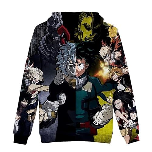 CHLOBLOM Boku No Hero Fleece Hoodie Novelty Hooded Pullover Sweatshirt for Adult thumbnail 4