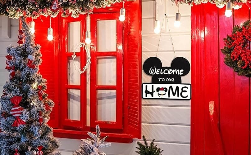 SUPYFD 19Pcs Cute Mouse Interchangeable Seasonal Welcome Door Sign for Front Door Decor, Welcome to Our Home Sign with Interchangeable Holiday Pieces for Farmhouse/Wall/Porch Decor and Housewarming thumbnail 2