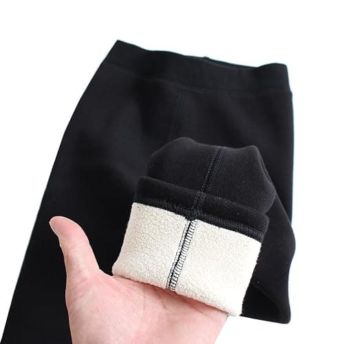 Looching Baby Toddler Girls Winter Fleece Lined Leggings Warm Full Length Pants Basic Cotton Thick Tights 1 Pack thumbnail 2