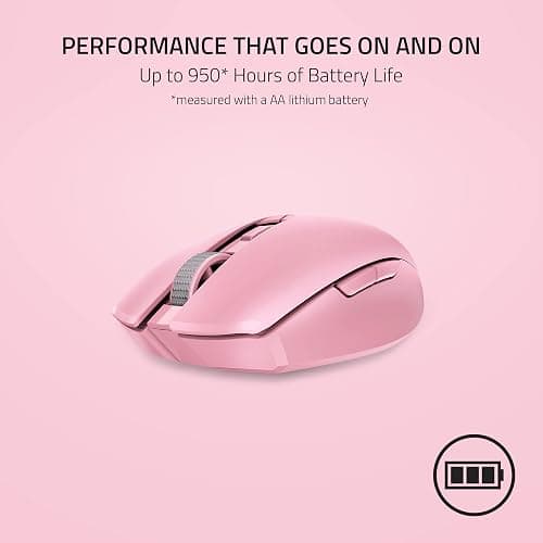 Razer Orochi V2 Mobile Wireless Gaming Mouse: Ultra Lightweight - 2 Wireless Modes - Up to 950 Hr Battery Life - Mechanical Mouse Switches - 5G Advanced 18K DPI Optical Sensor - Quartz Pink thumbnail 4
