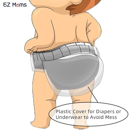 EZ Moms 10 Pack Boys Diaper Covers Plastic Training Pants for Toddlers Reusable Plastic Underwear Covers for Potty Training Breathable Rubber Pants for Babies Soft Waterproof Diaper Cover for Boys 3T thumbnail 7