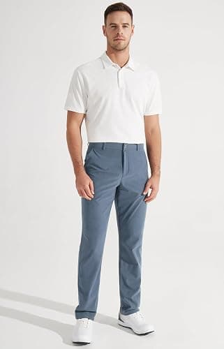 Libin Mens Golf Pants Stretch Work Dress Pants 30"/32"/34" Quick Dry Lightweight Casual Comfy Trousers with Pockets thumbnail 3