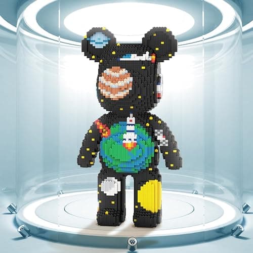 DAHONPA Universe Space Bear Micro Blocks Set with Storage Drawer 7220PCS | 7220PCS Galaxy Space Bear Micro Block Sculpture With Rocket Design, Futuristic Sci-Fi Decorative Statue For Fans Collection thumbnail 2