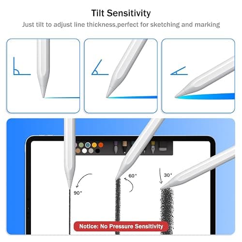 Cisteen Stylus Pen for iPad 2026-2018 with Faster Charge,Tilt Sensor Pencil Compatible with iPad 10/9/8/7/6,11th A16,Air 11/13 M2/M3/M4,Pro 11/13 M4/M5,Pro 12.9",Air 5/4/3,Mini 7/6/5 thumbnail 3