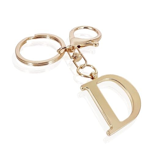 LAXPICOL Gold Letter A-Z Keychain for Women Bag Charms Purse Charms For Handbags Metal Alphabet Initial Letter Keychain - Image 1
