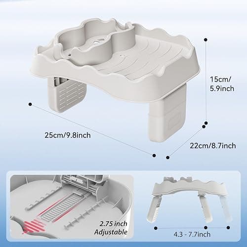 Anivia Hot Tub Table Tray, Adjustable Width 4.3" to 7.7" Hot Tub Accessories for Intex PureSpa, Nonslip Caddy Holds 2 Drinks, Keep Snacks-Drinks Handy and Dry, Fits Outdoor Inflatable Spa/Pool(Beige) thumbnail 2